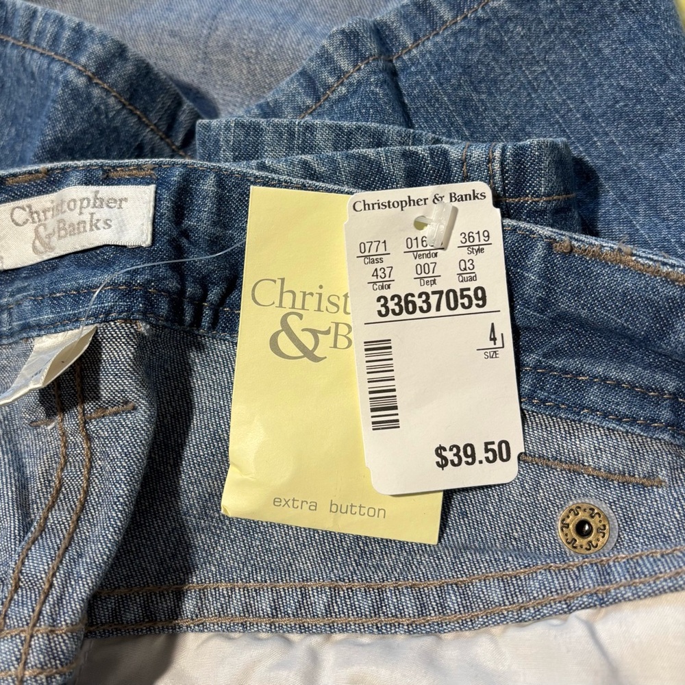 Christopher & Banks Denim A-Line Skirt with Removable Belt, Size 4, NWT - Picture 10 of 11